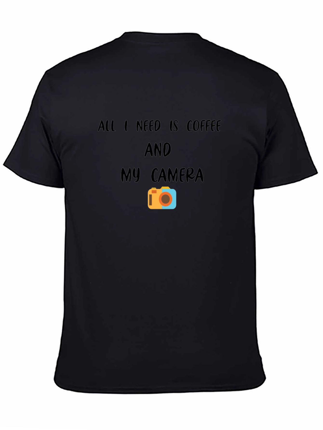 Coffee & Camera Graphic T-Shirt - Black