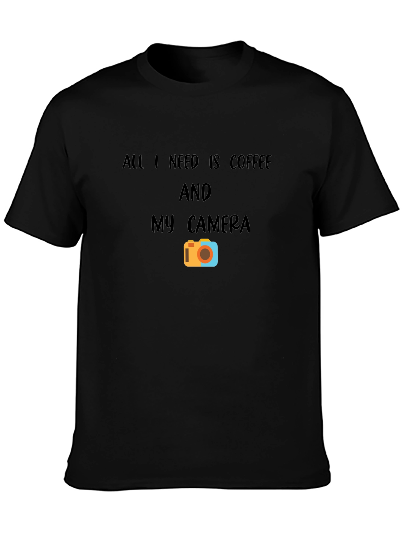 Coffee & Camera Graphic T-Shirt - Black