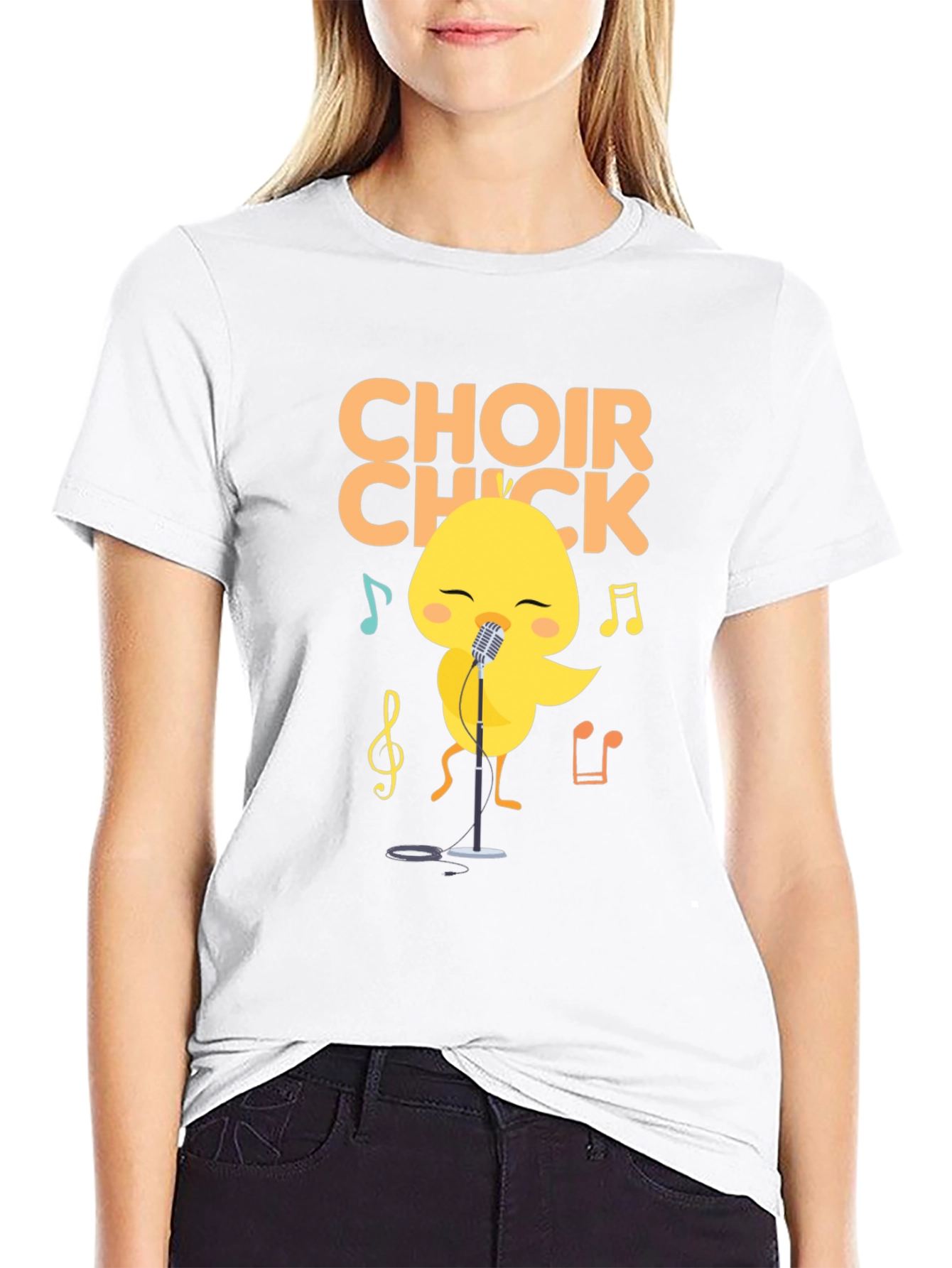 Choir Chick T-Shirt - Cute Singing Bird Tee