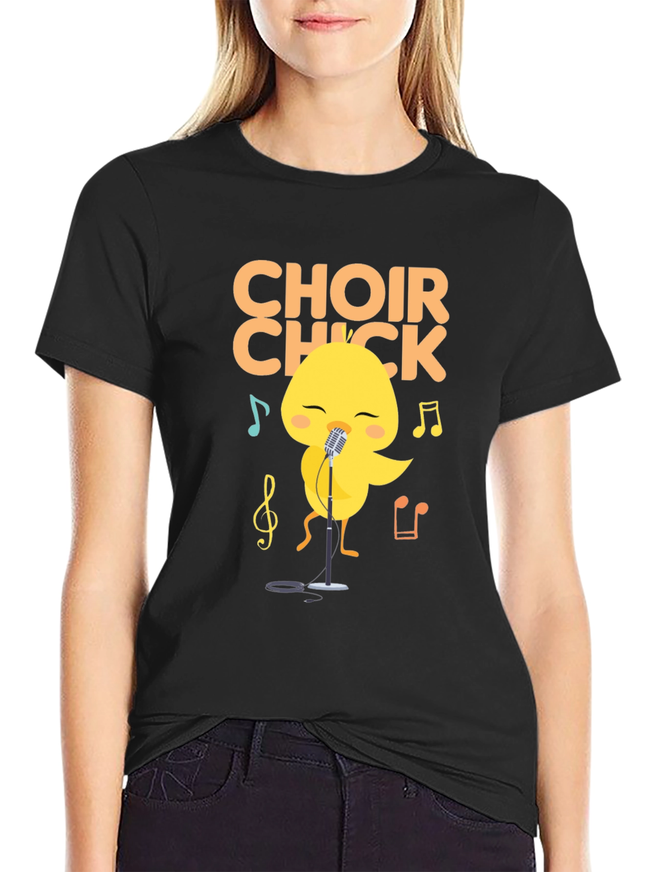 Choir Chick T-Shirt - Cute Singing Bird Tee