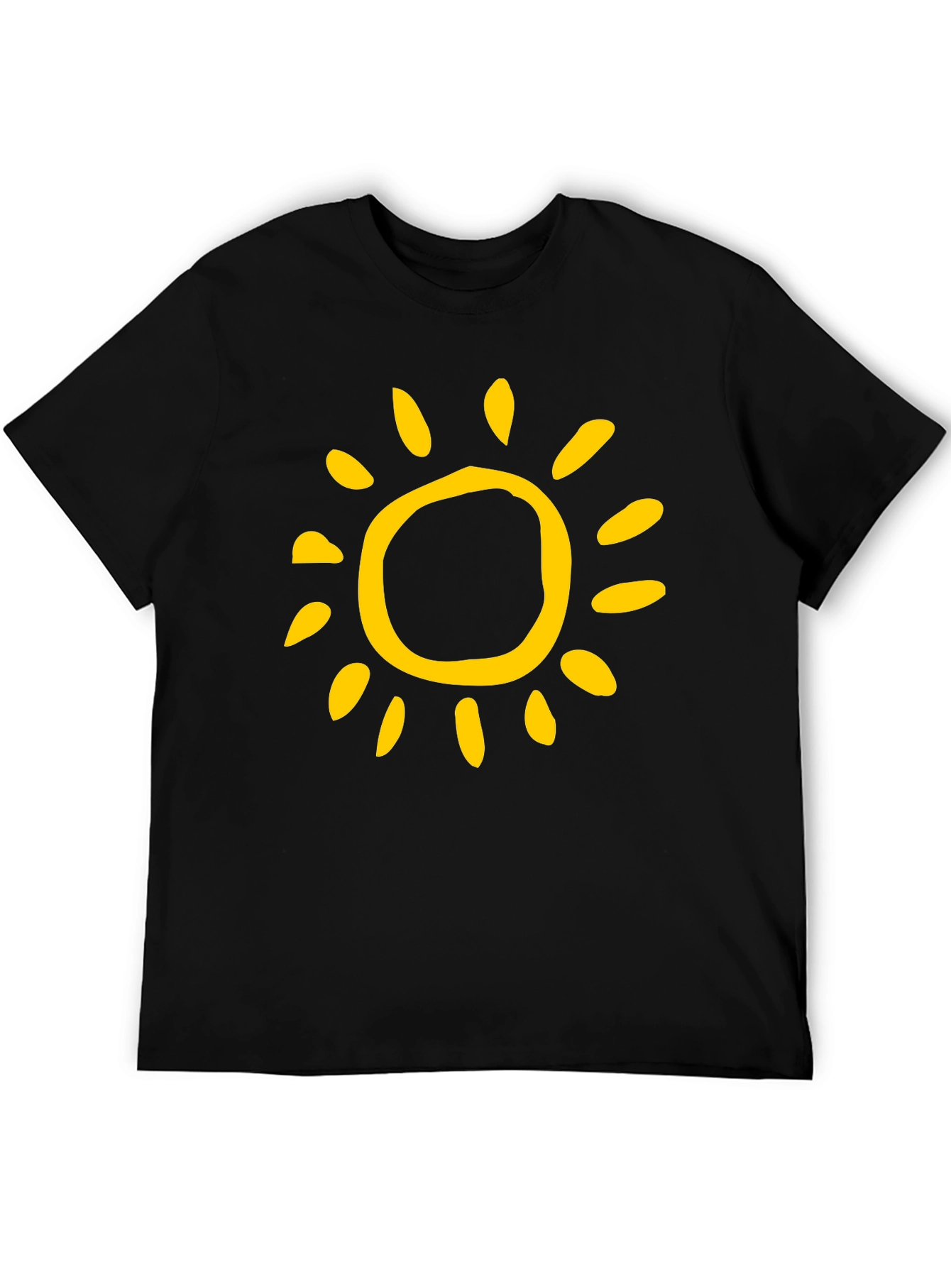 Sunny Day Graphic Tee - Black Cotton T-Shirt