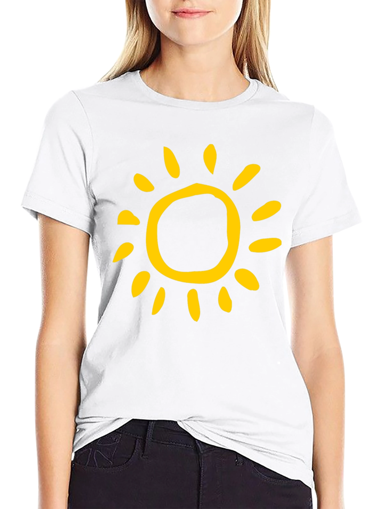 Sunny Day Graphic Tee - Black Cotton T-Shirt