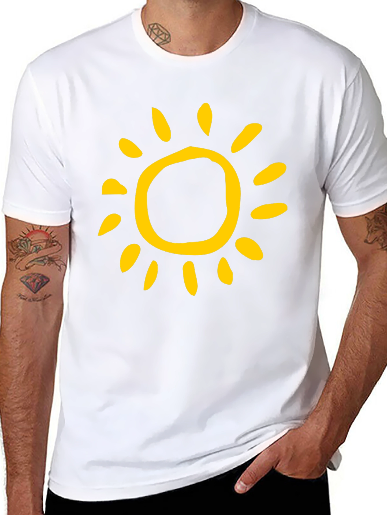 Sunny Day Graphic Tee - Black Cotton T-Shirt