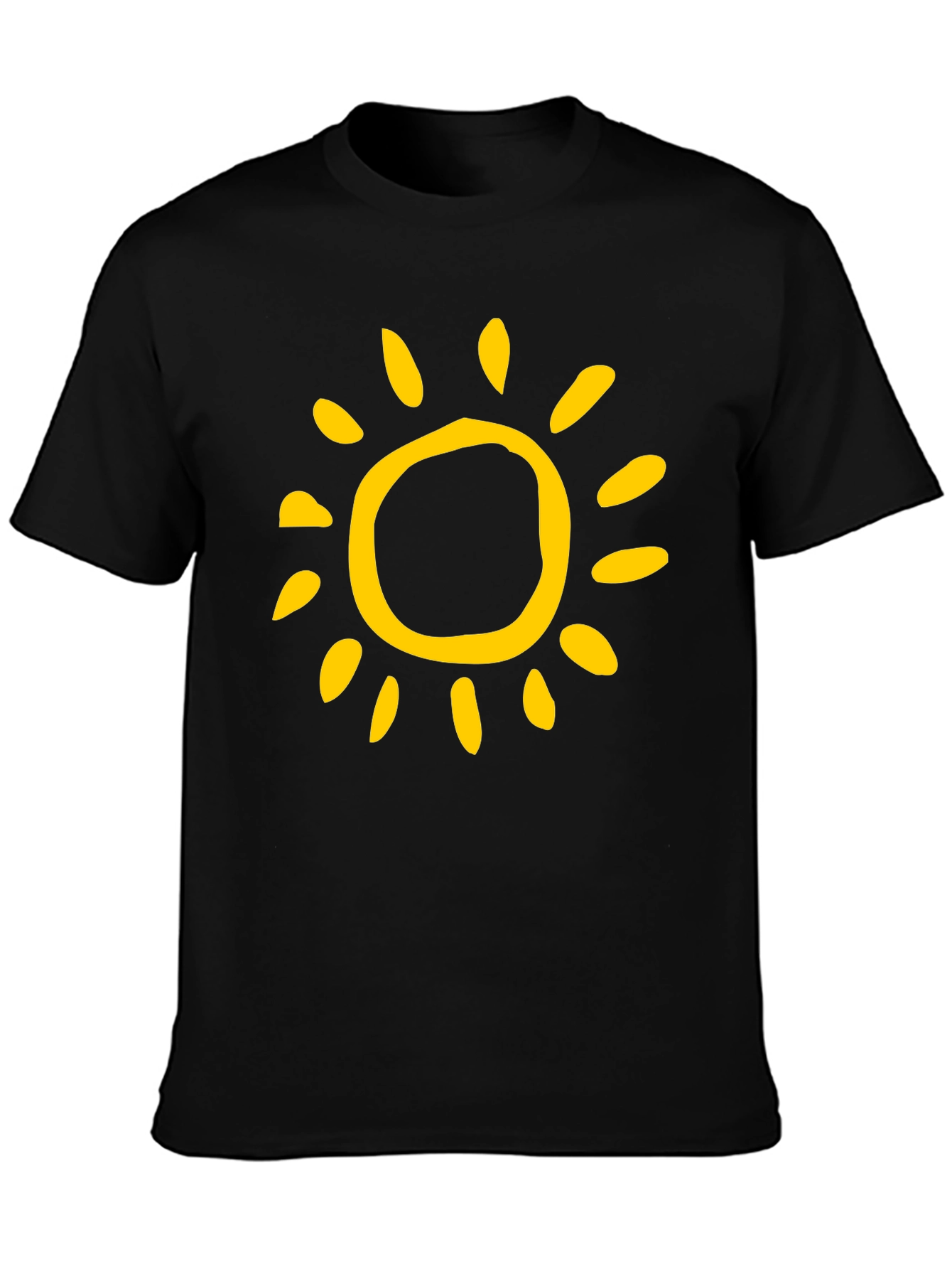 Sunny Day Graphic Tee - Black Cotton T-Shirt
