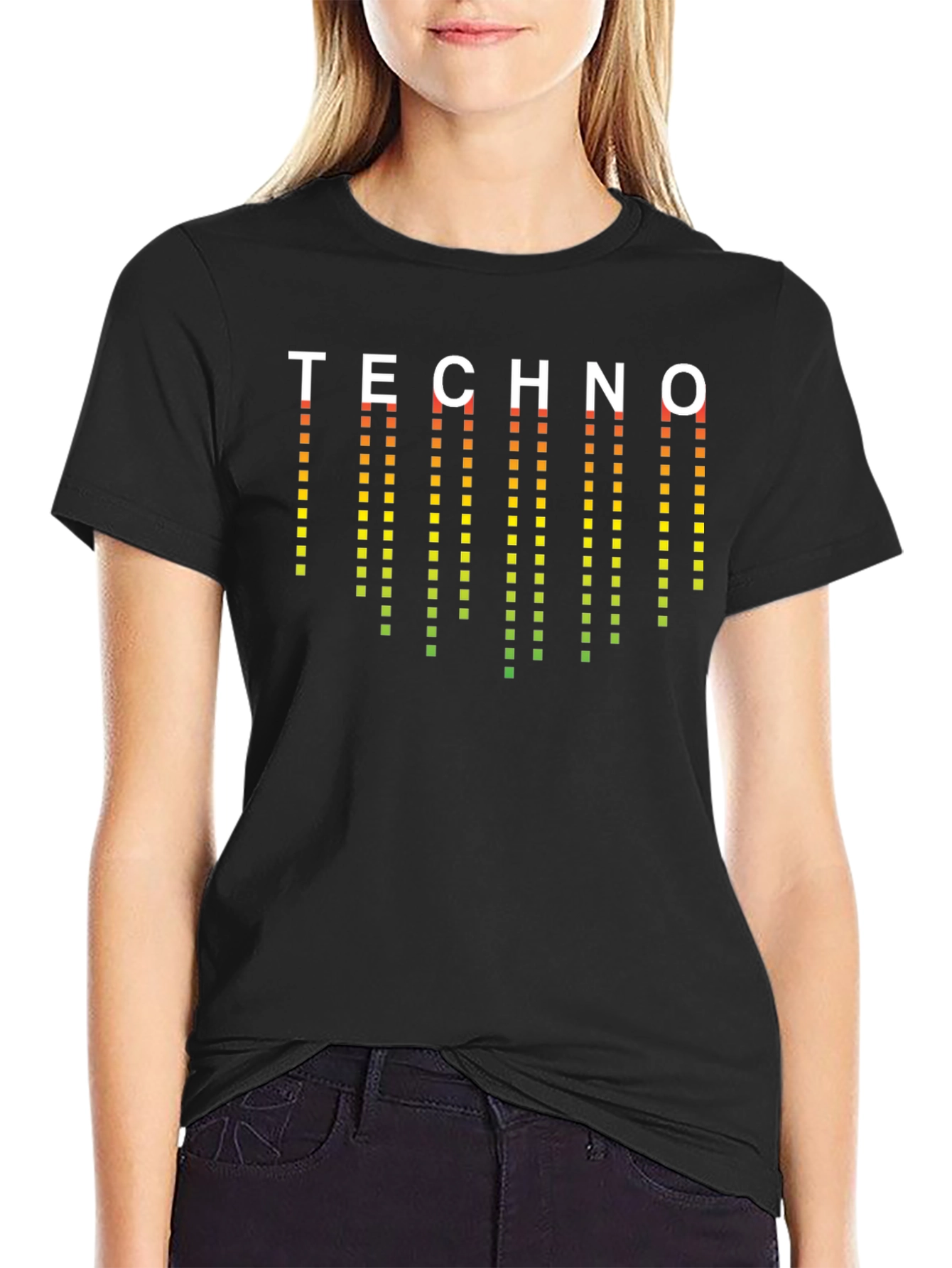 Techno Equalizer Graphic Black T-Shirt