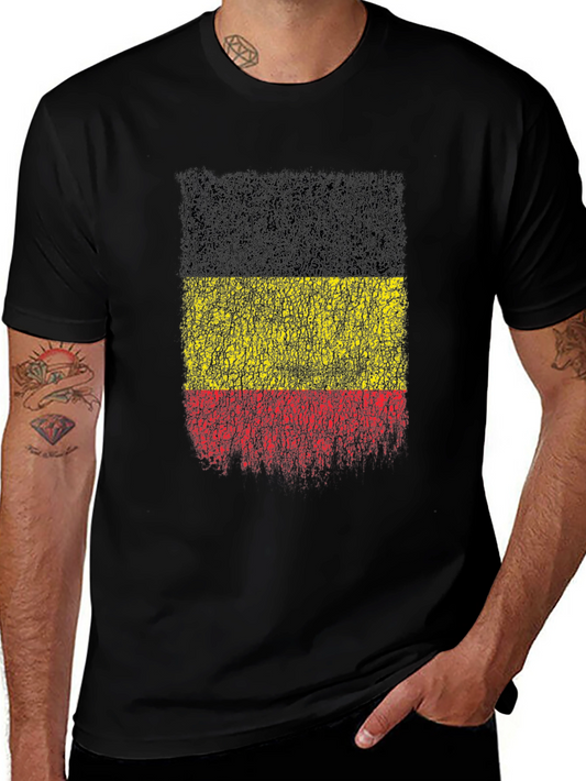 Belgium Flag Distressed Graphic T-Shirt