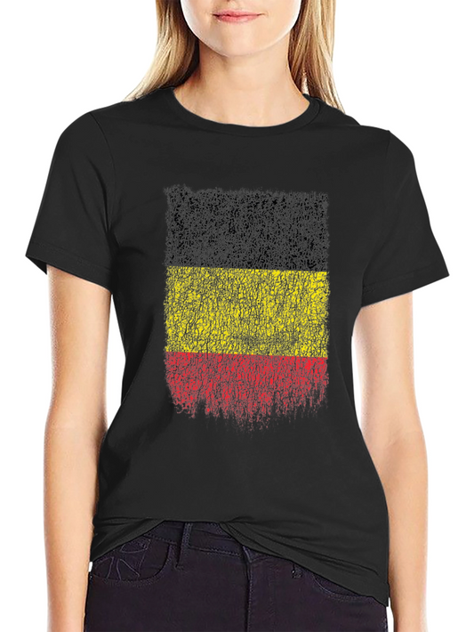 Belgium Flag Distressed Graphic T-Shirt