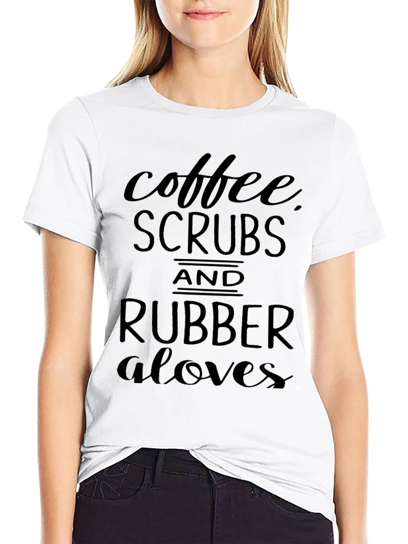 Coffee Scrubs Rubber Gloves Graphic T-Shirt