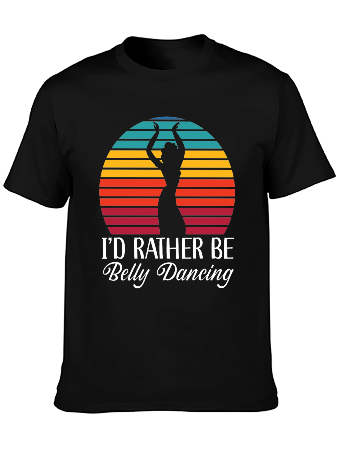 Belly Dancing T-Shirt - Retro Sunset Design