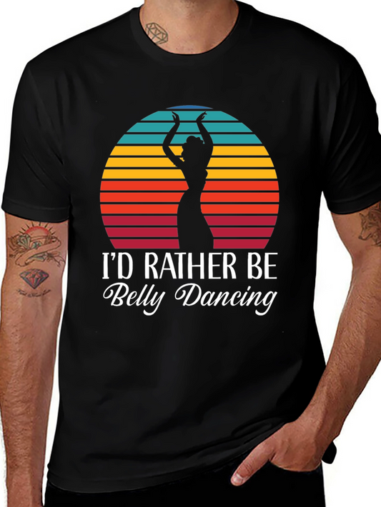 Belly Dancing T-Shirt - Retro Sunset Design
