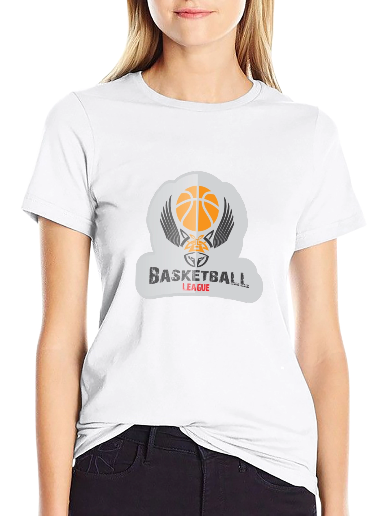 Basketball League Graphic Tee - Stylish Black T-Shirt