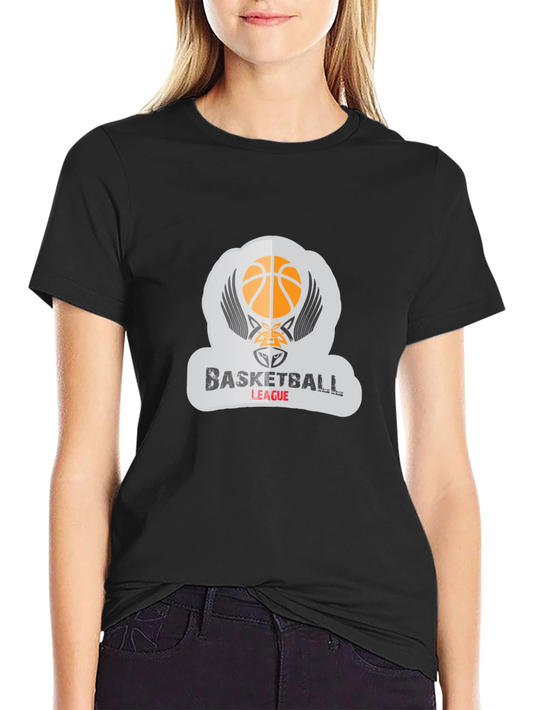 Basketball League Graphic Tee - Stylish Black T-Shirt