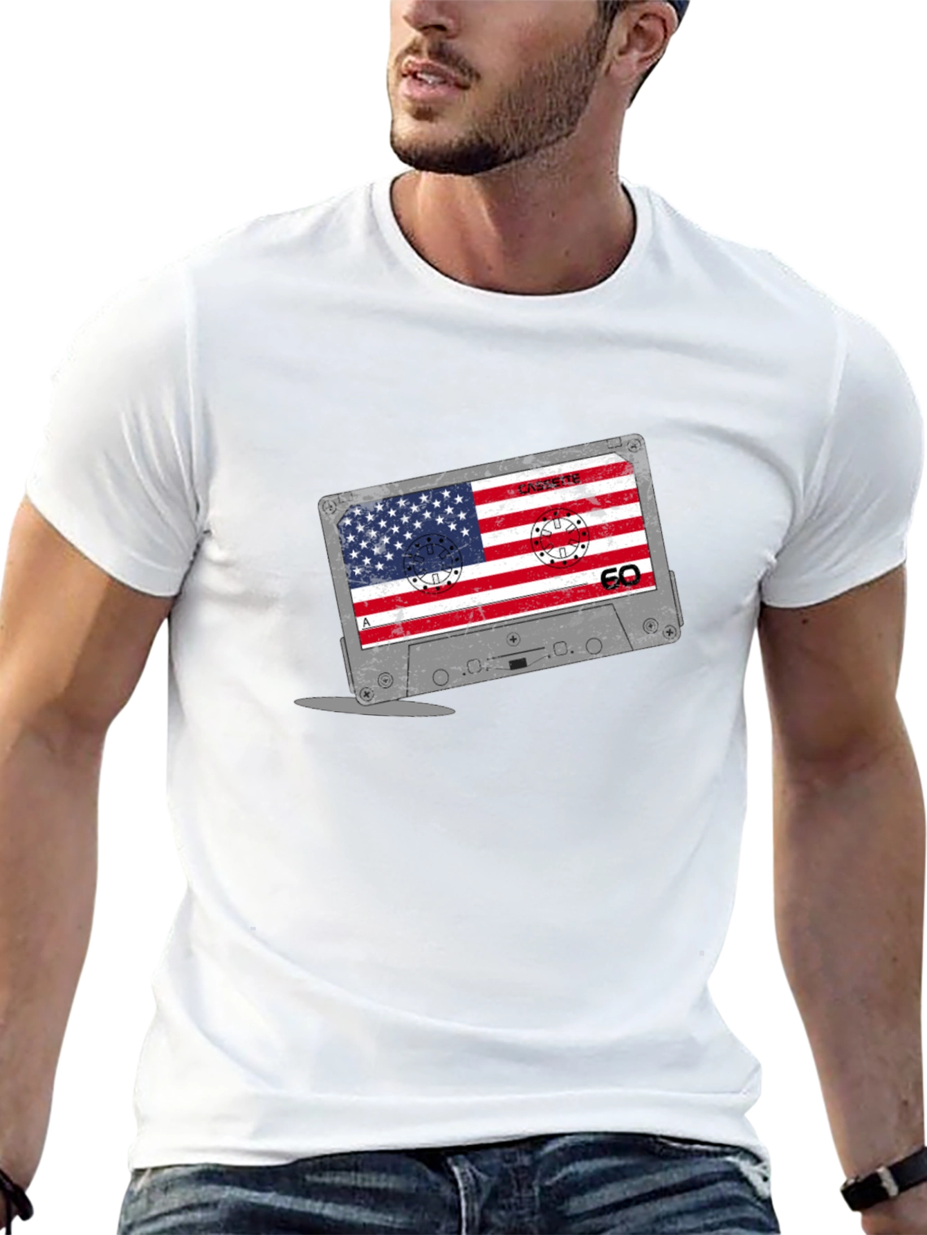 American Flag Cassette Tape T-Shirt