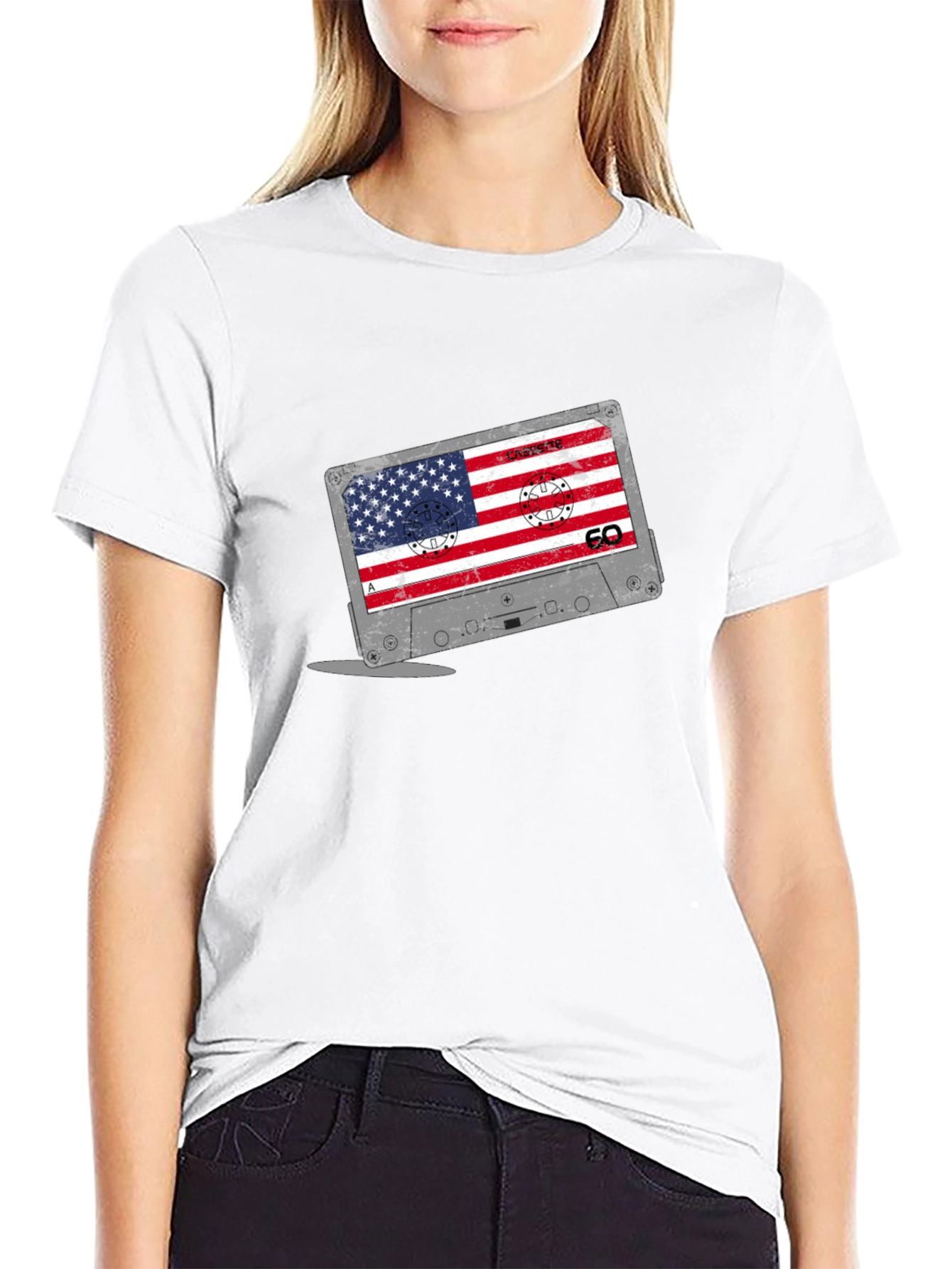 American Flag Cassette Tape T-Shirt