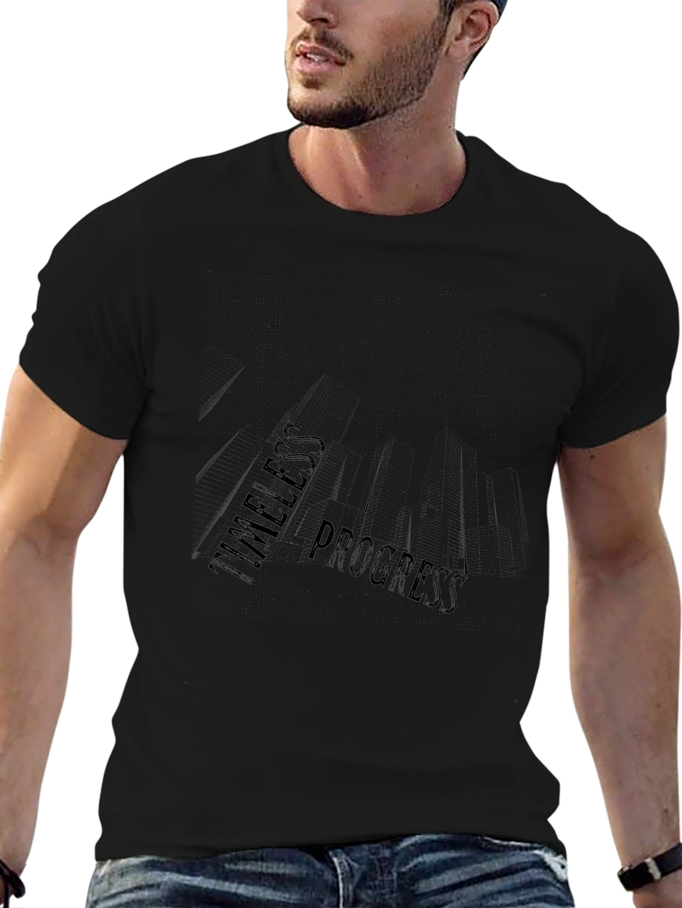Timeless Progress Black Graphic Tee
