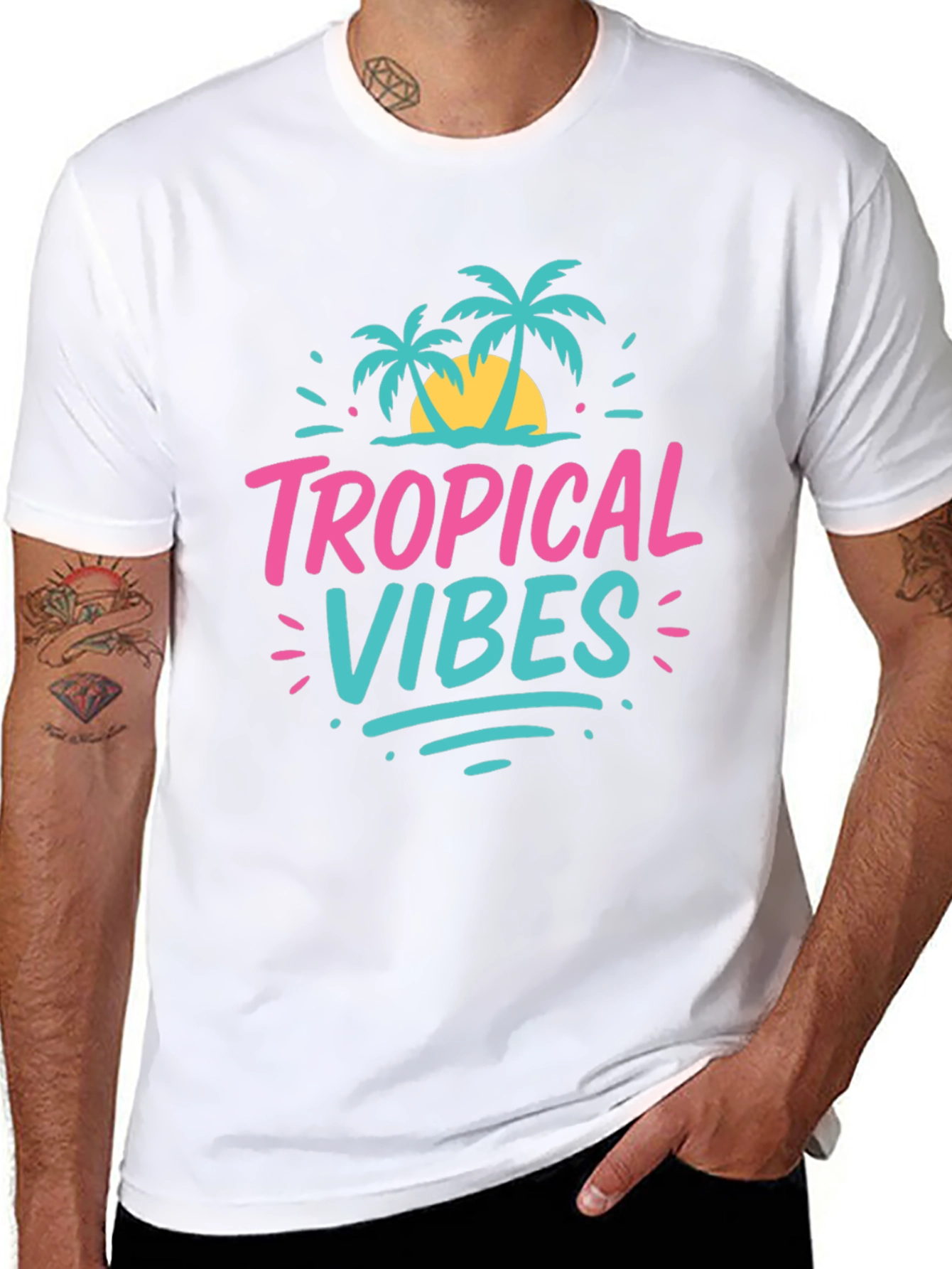 Tropical Vibes Graphic Tee - Summer Ready!