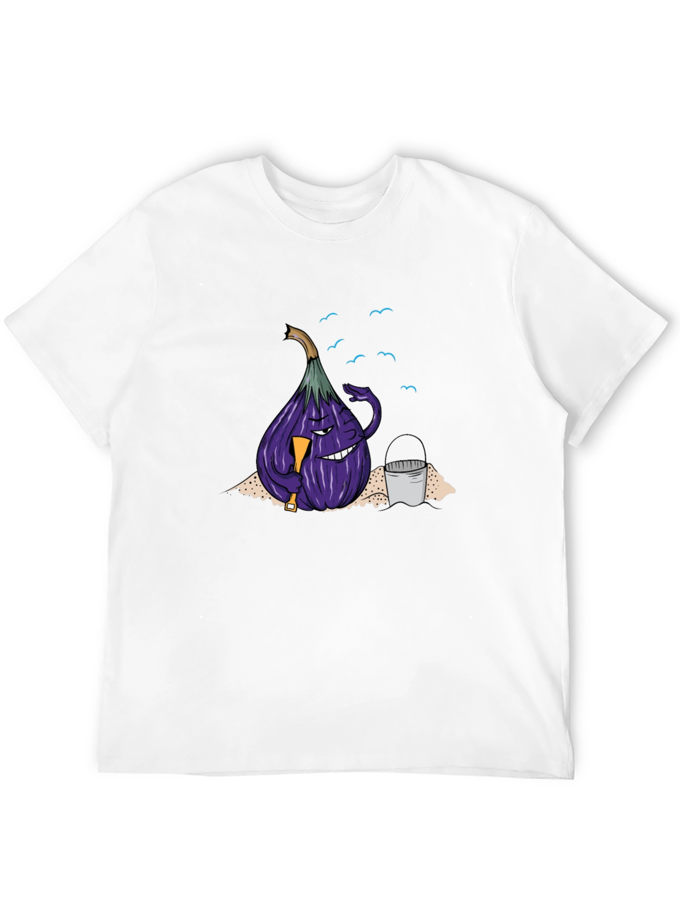 Eggplant Beach Vacation T-Shirt - Black