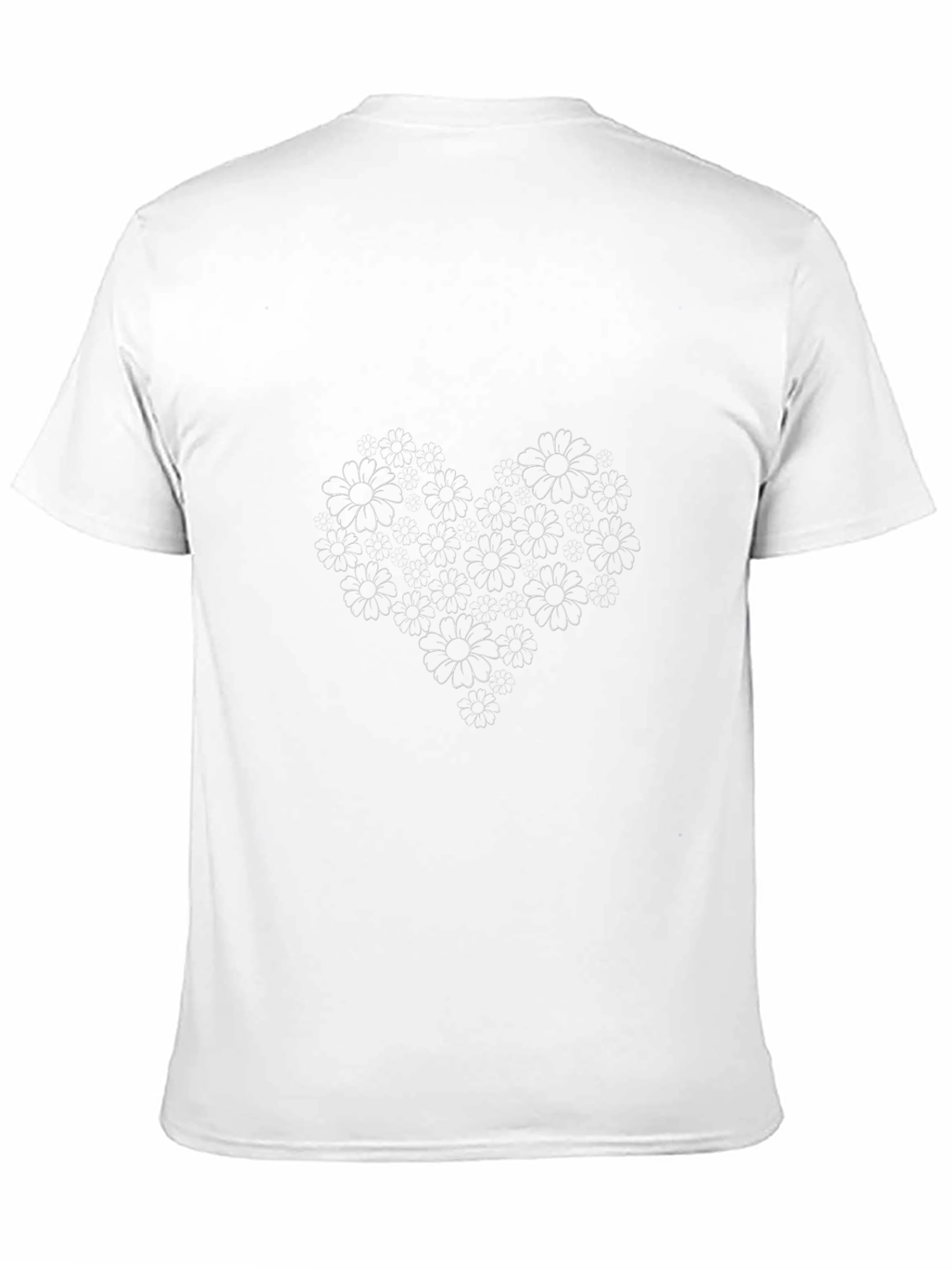 Floral Heart Graphic Black T-Shirt