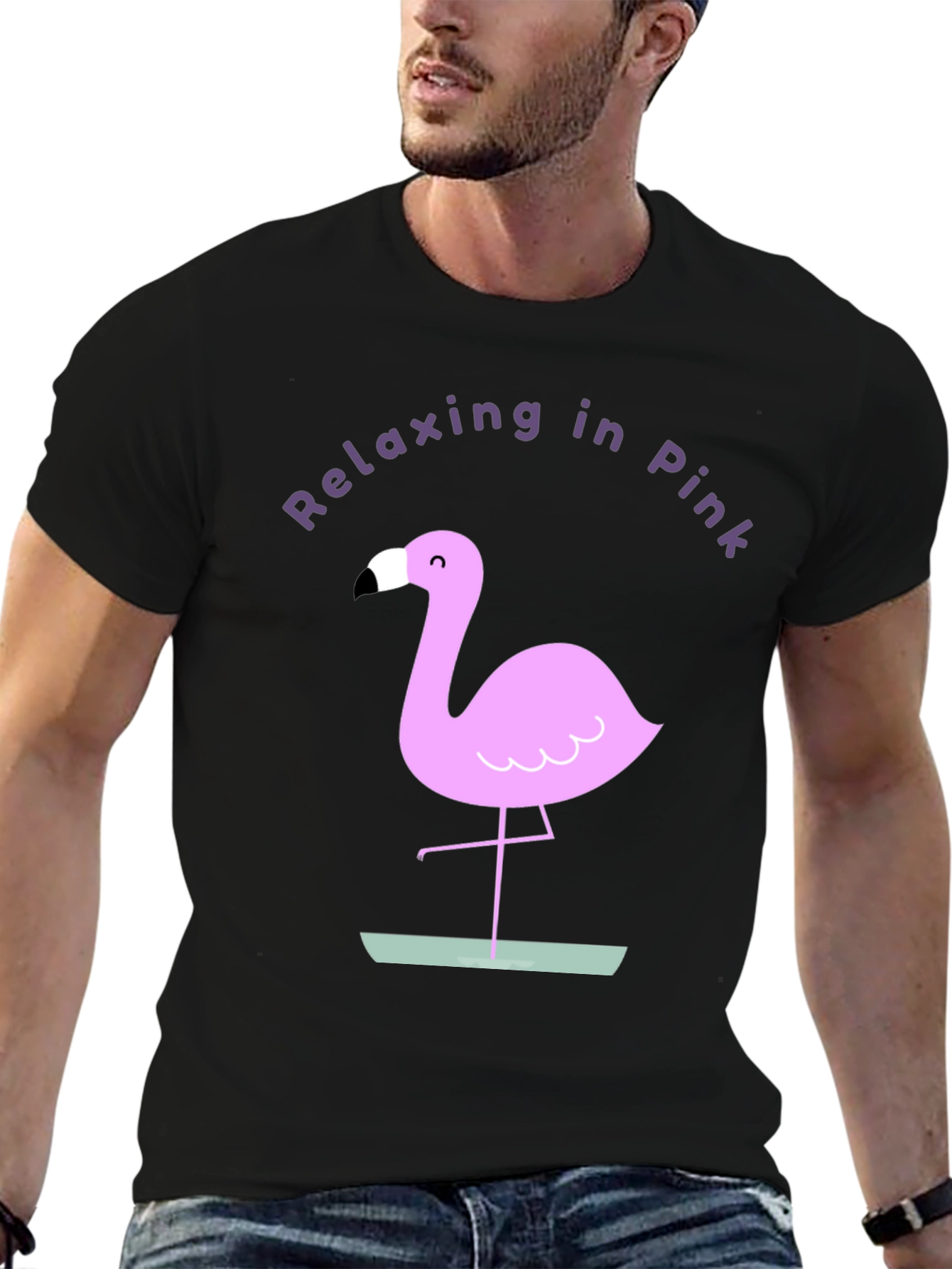 Relaxing in Pink Flamingo Graphic Tee