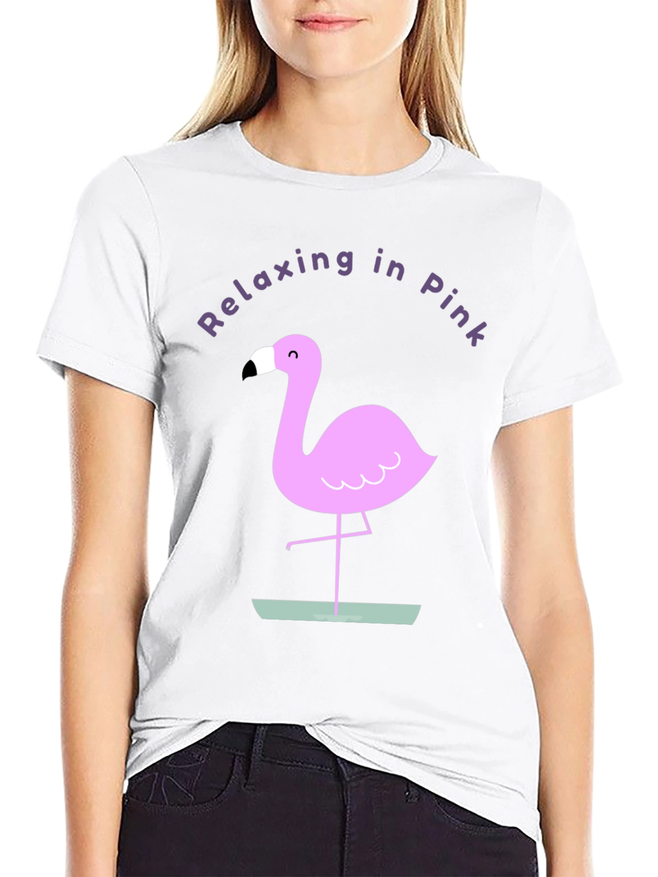 Relaxing in Pink Flamingo Graphic Tee