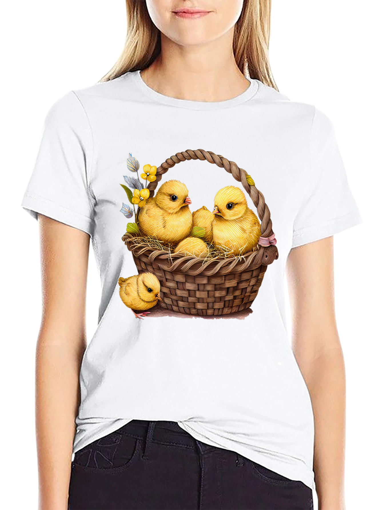 Easter Chick Basket Graphic Tee
