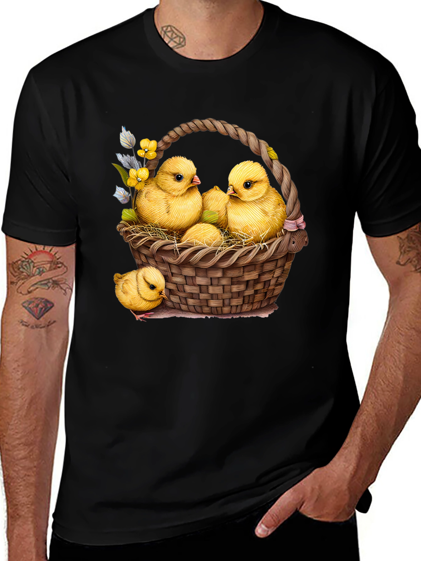 Easter Chick Basket Graphic Tee