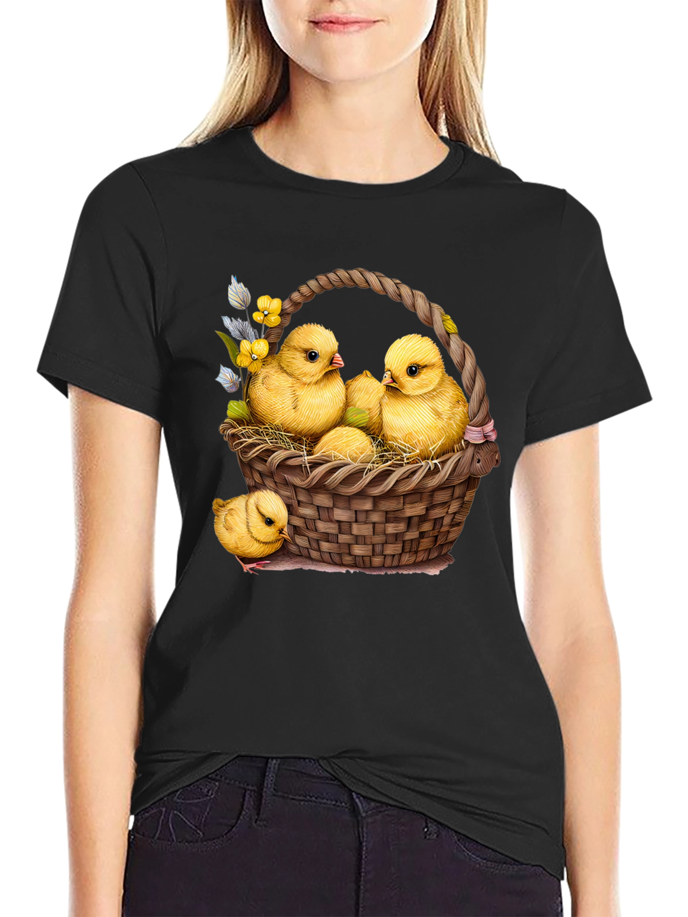 Easter Chick Basket Graphic Tee