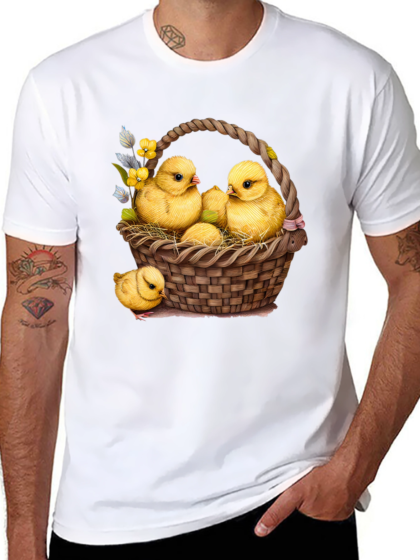 Easter Chick Basket Graphic Tee