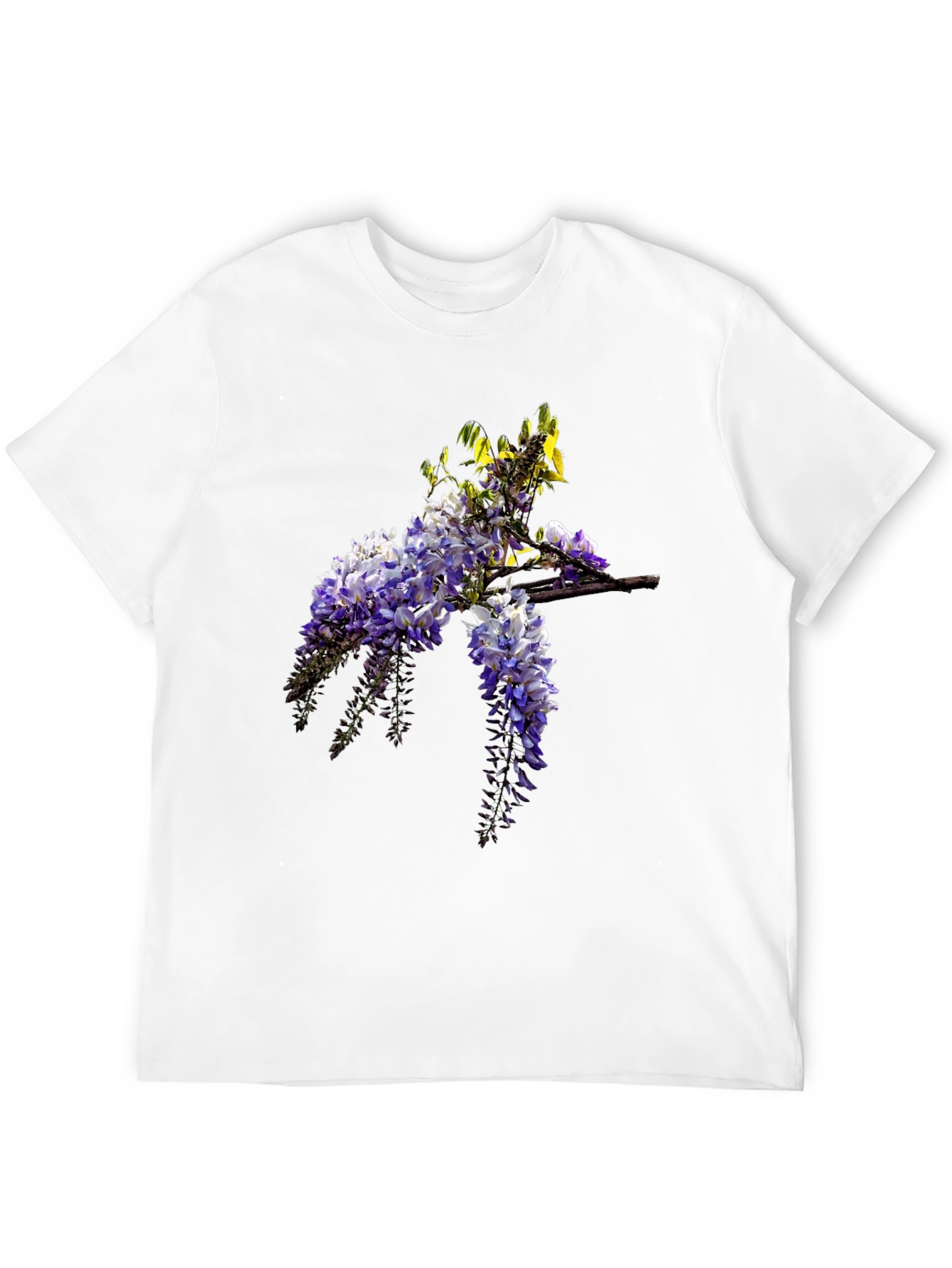 Floral Wisteria Print Black T-Shirt