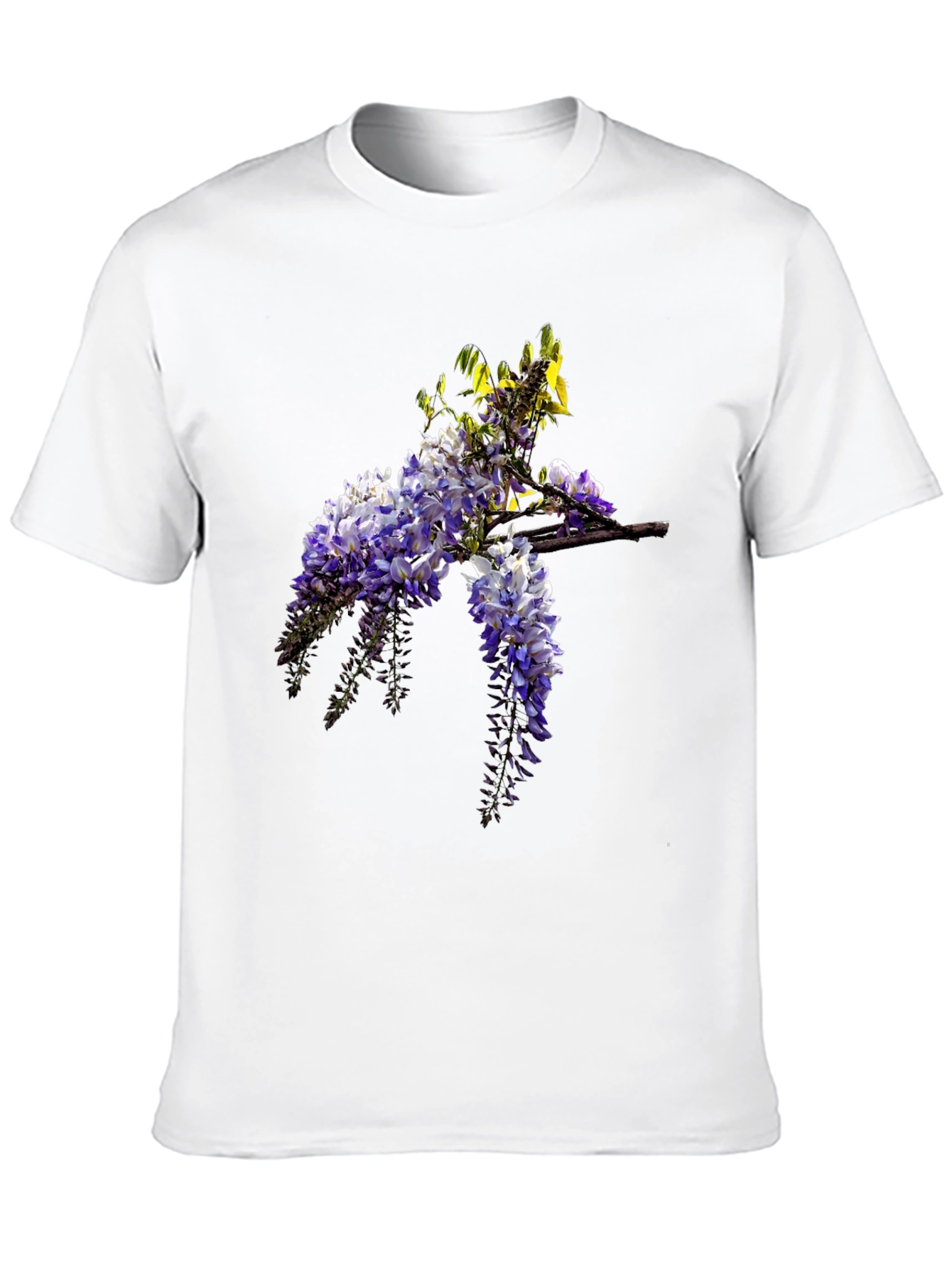 Floral Wisteria Print Black T-Shirt