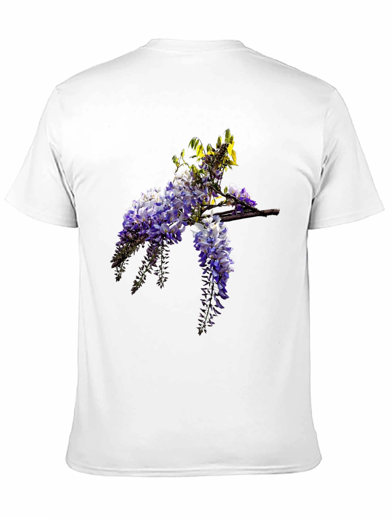 Floral Wisteria Print Black T-Shirt