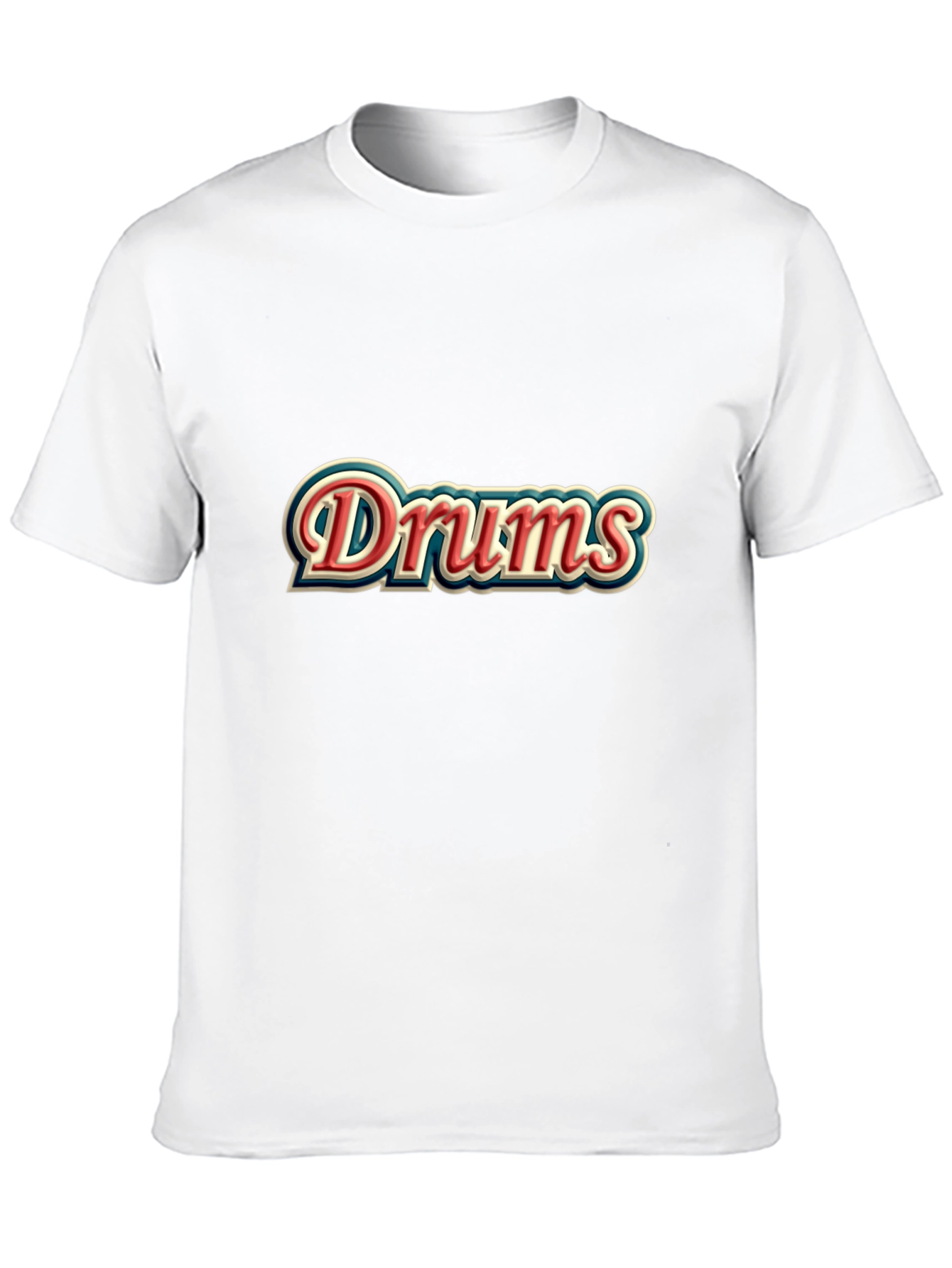 Drums Retro Style Black T-Shirt