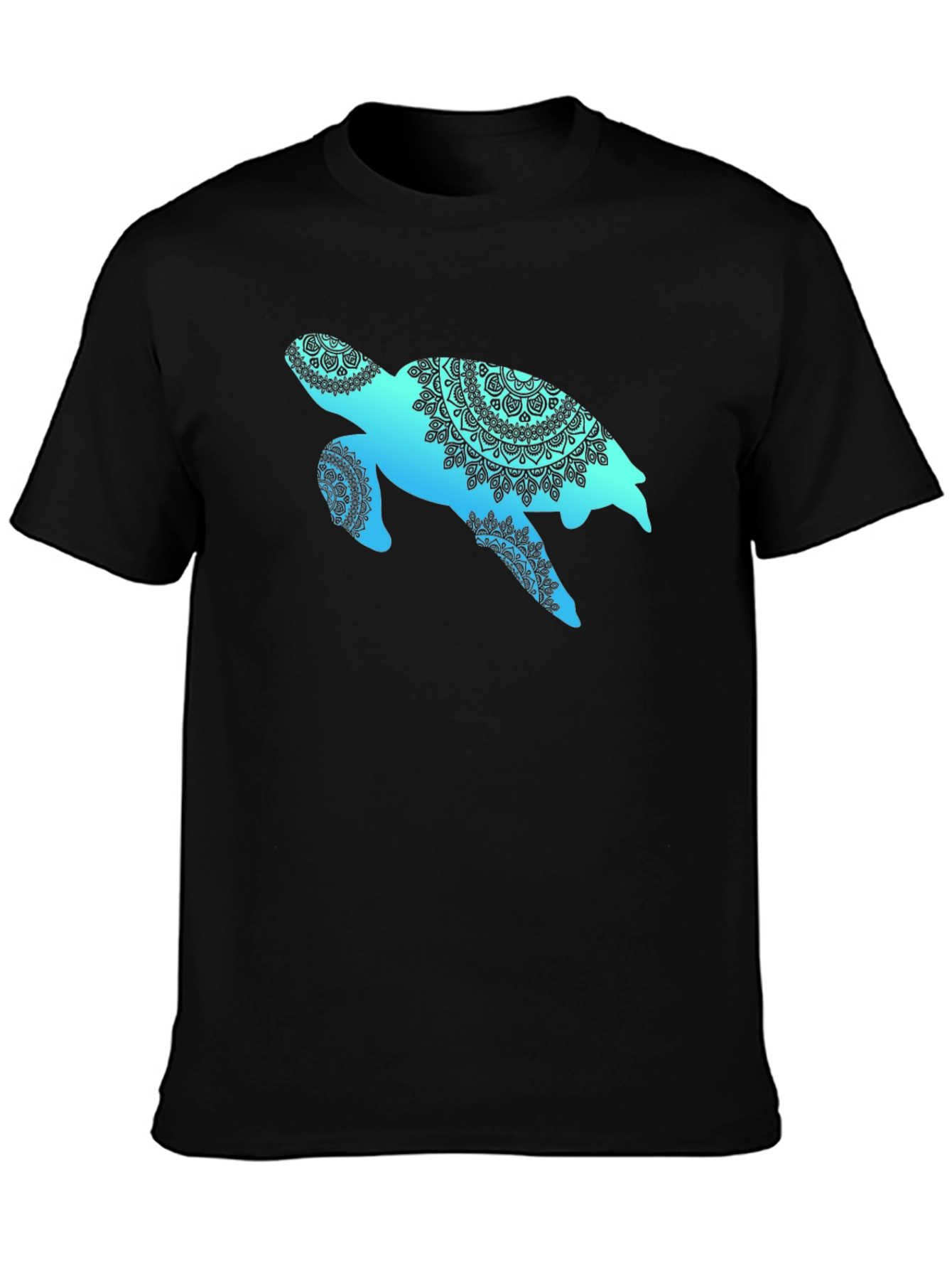 Turtle Mandala Graphic Tee - Black