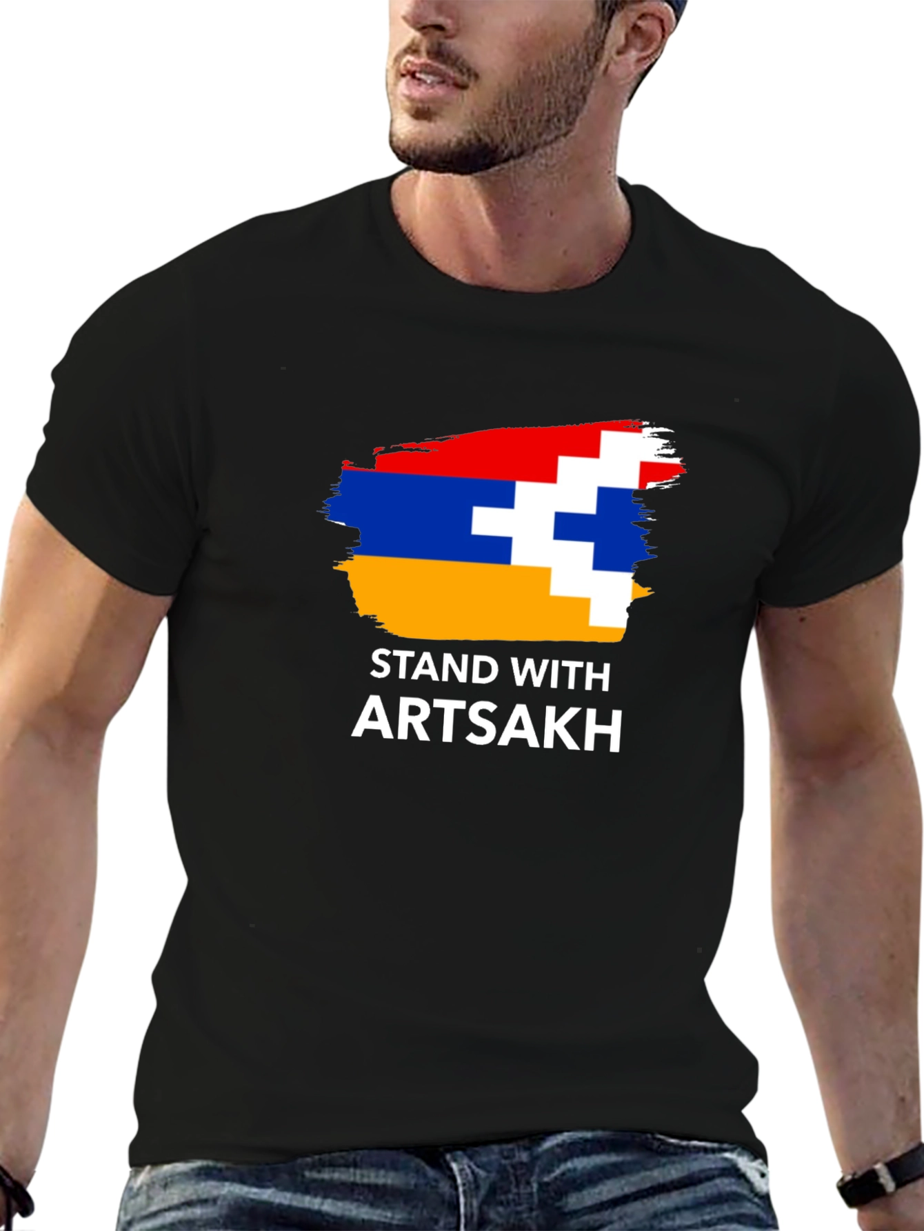 Stand With Artsakh Graphic Tee - Black