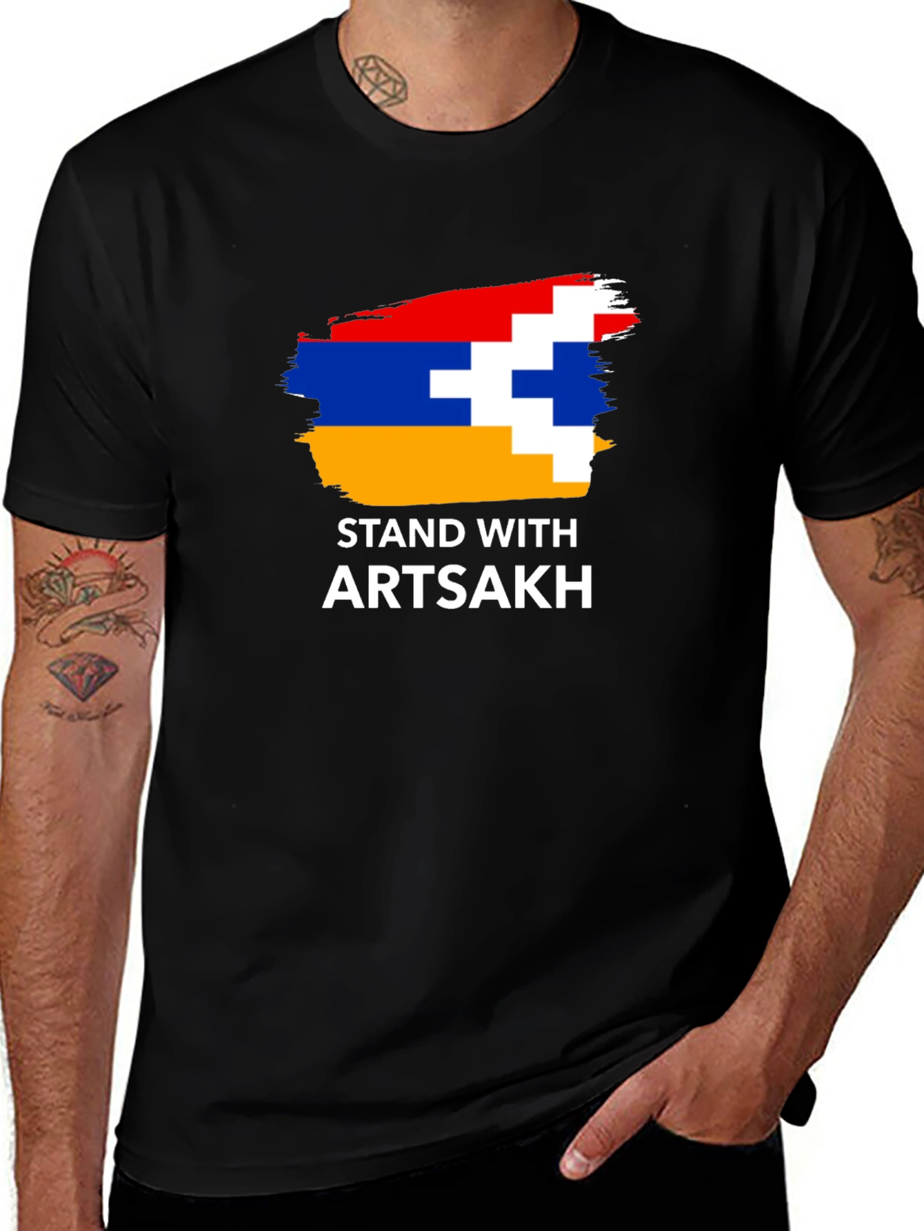 Stand With Artsakh Graphic Tee - Black