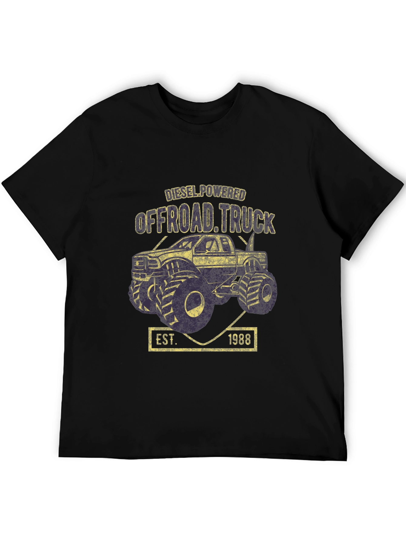 Diesel Powered Offroad Truck Black T-Shirt