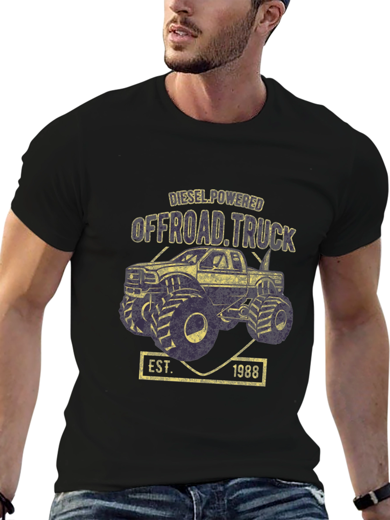Diesel Powered Offroad Truck Black T-Shirt