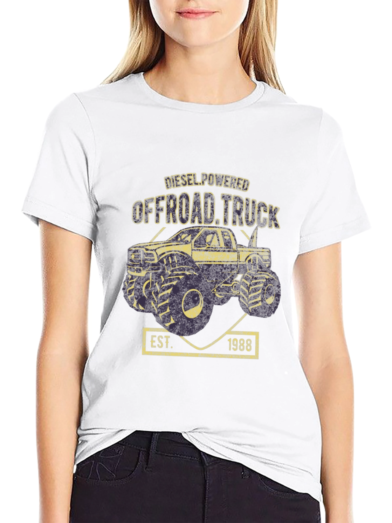 Diesel Powered Offroad Truck Black T-Shirt