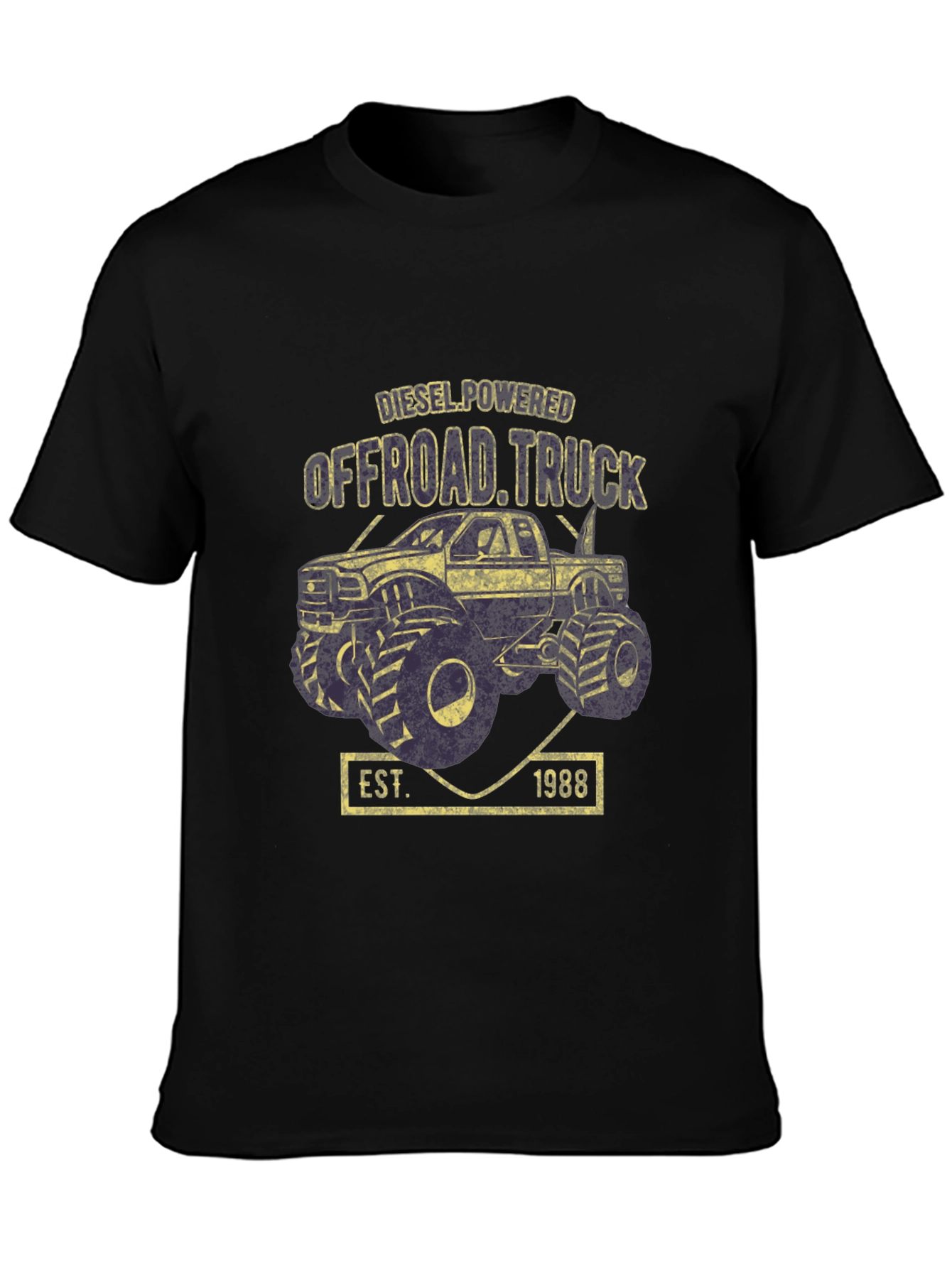 Diesel Powered Offroad Truck Black T-Shirt