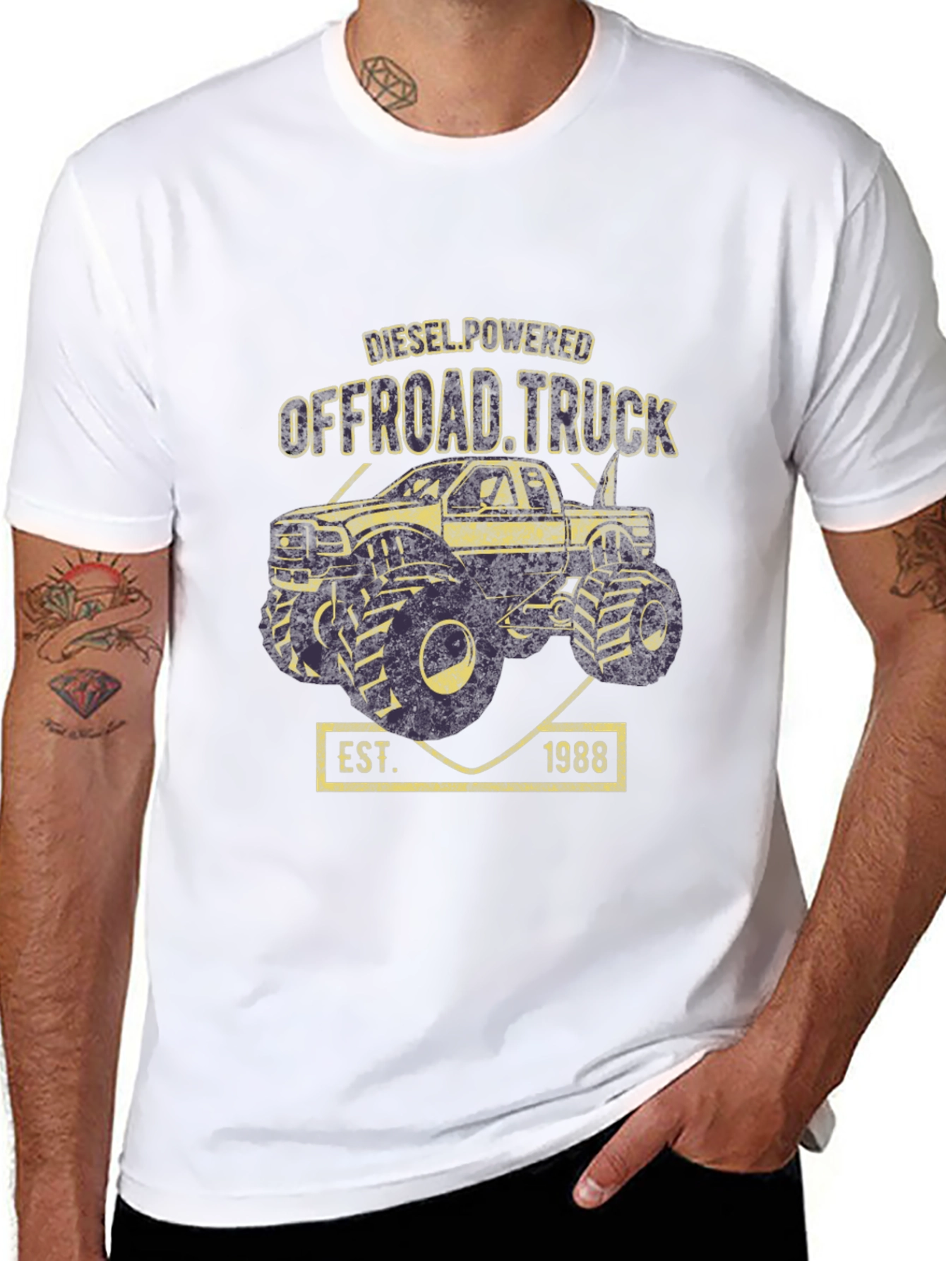 Diesel Powered Offroad Truck Black T-Shirt