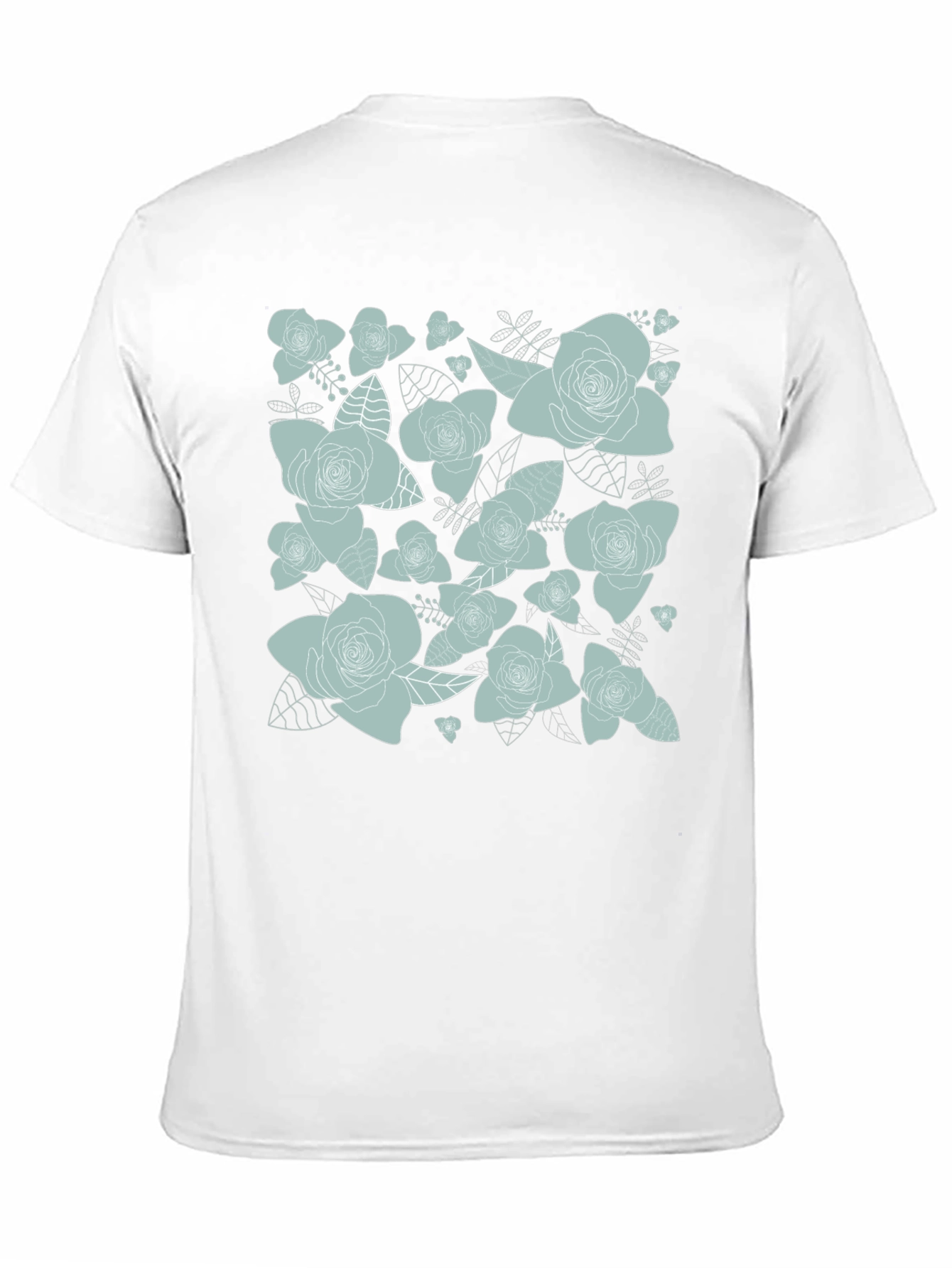 Floral Rose Print T-Shirt - Black