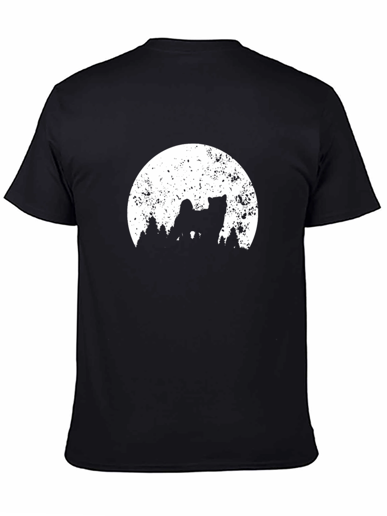 Wolf Moon Silhouette T-Shirt - Black