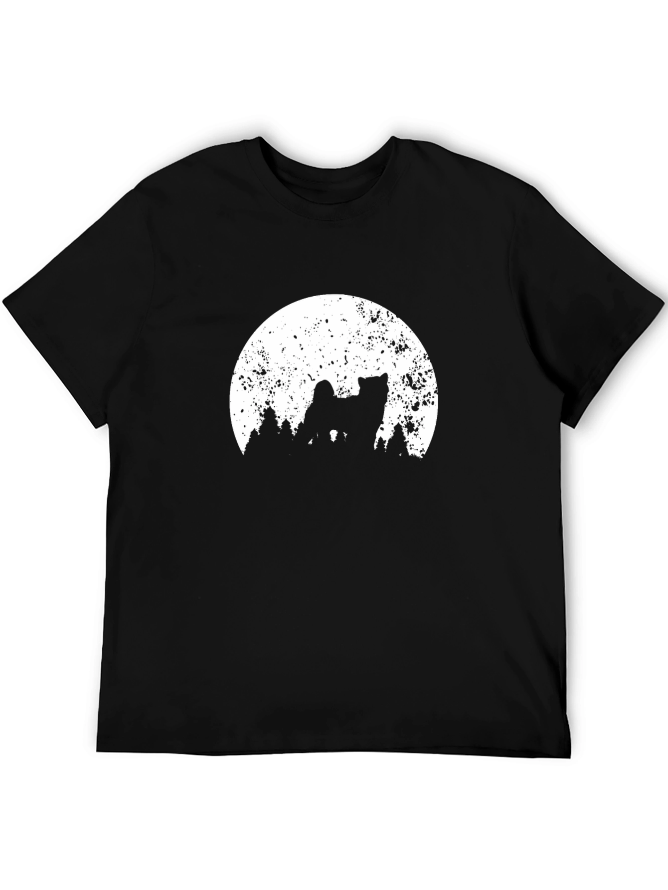 Wolf Moon Silhouette T-Shirt - Black