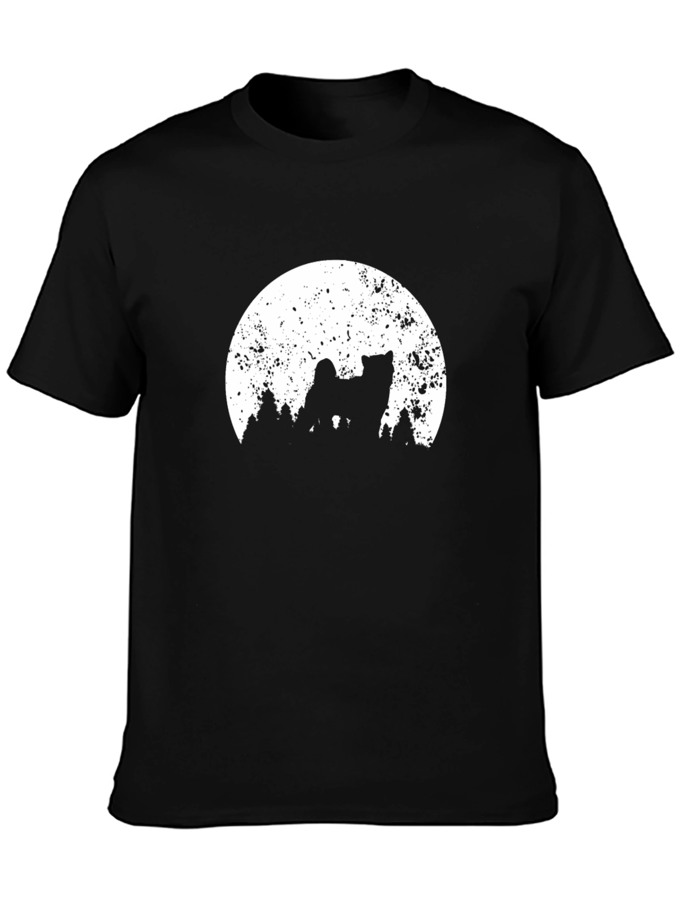 Wolf Moon Silhouette T-Shirt - Black