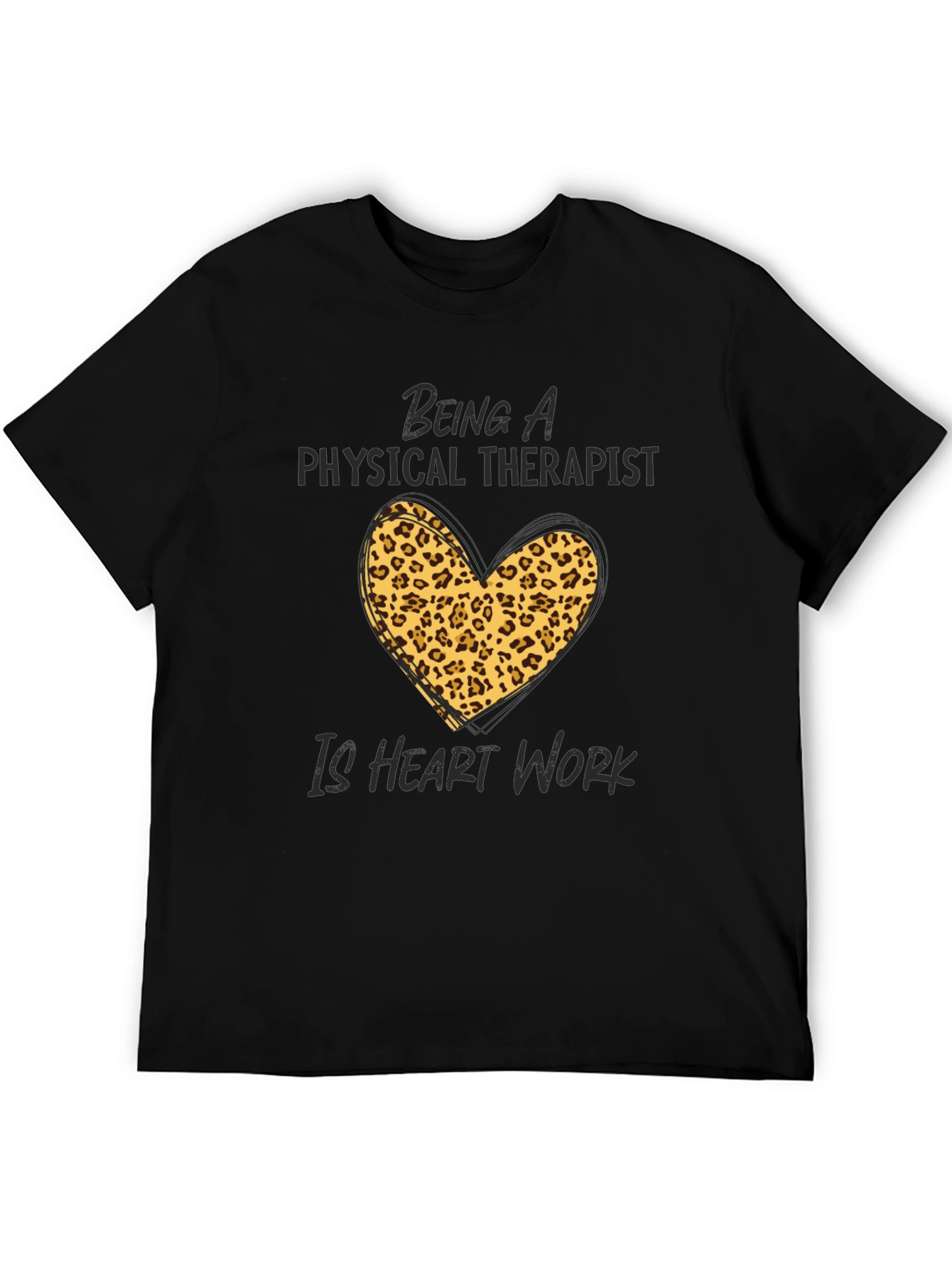 Physical Therapist Heart Leopard Print T-Shirt