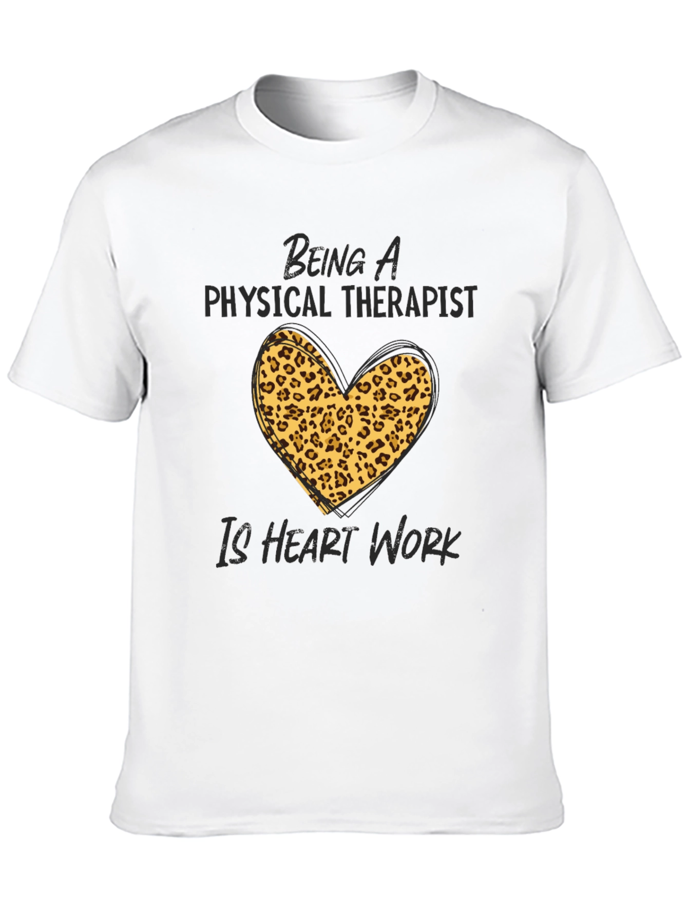 Physical Therapist Heart Leopard Print T-Shirt
