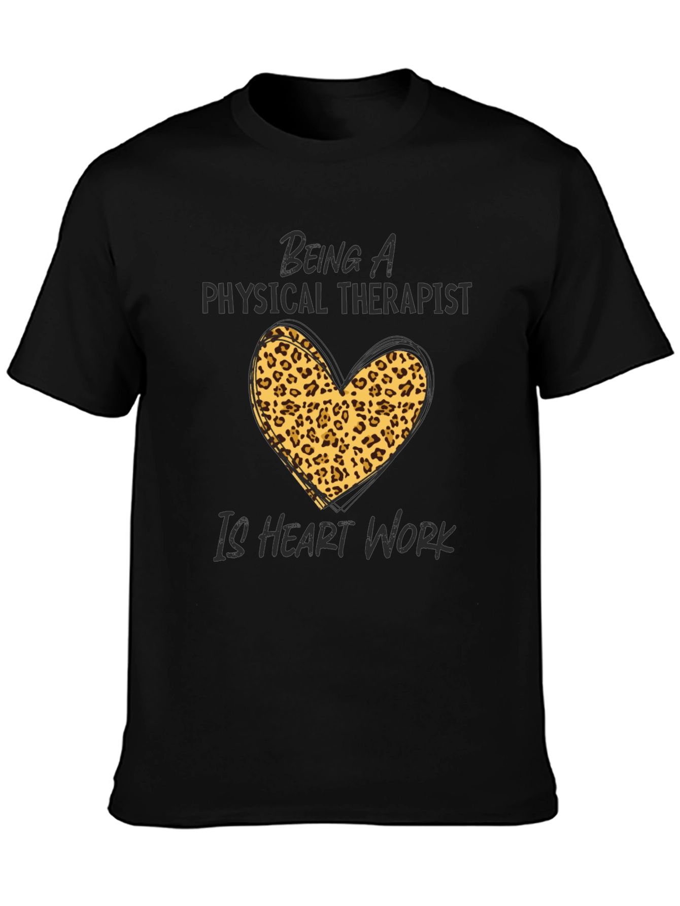Physical Therapist Heart Leopard Print T-Shirt