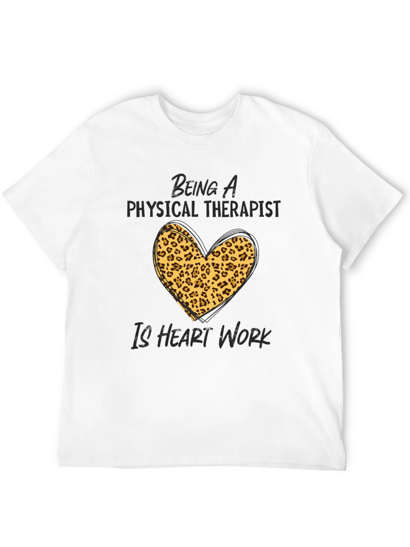 Physical Therapist Heart Leopard Print T-Shirt