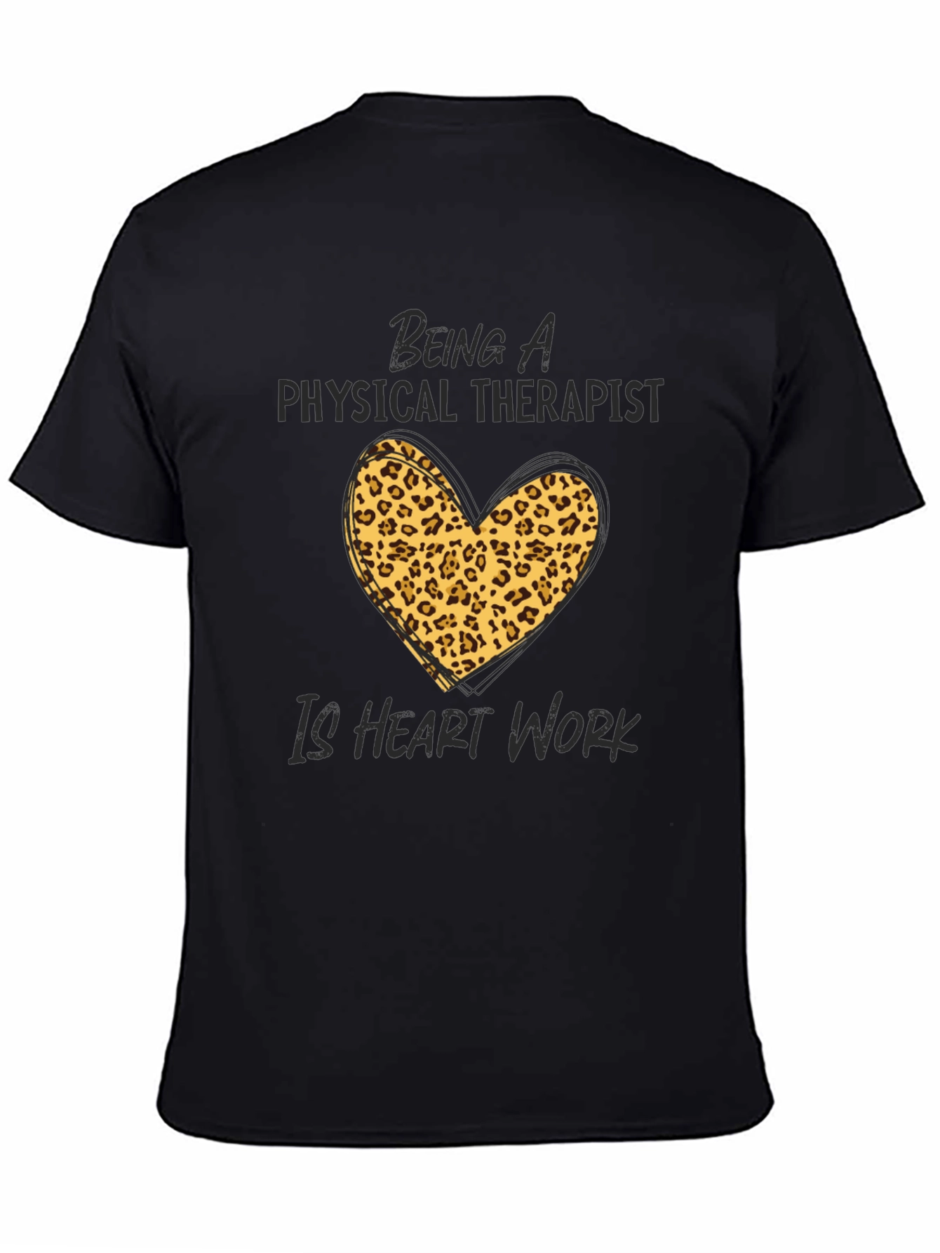 Physical Therapist Heart Leopard Print T-Shirt