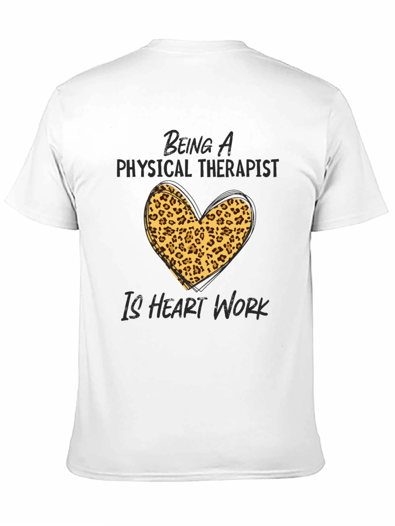 Physical Therapist Heart Leopard Print T-Shirt